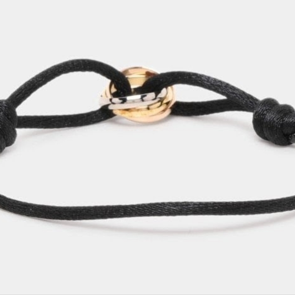 Trinity Ring Black Cord Bracelet - image 1